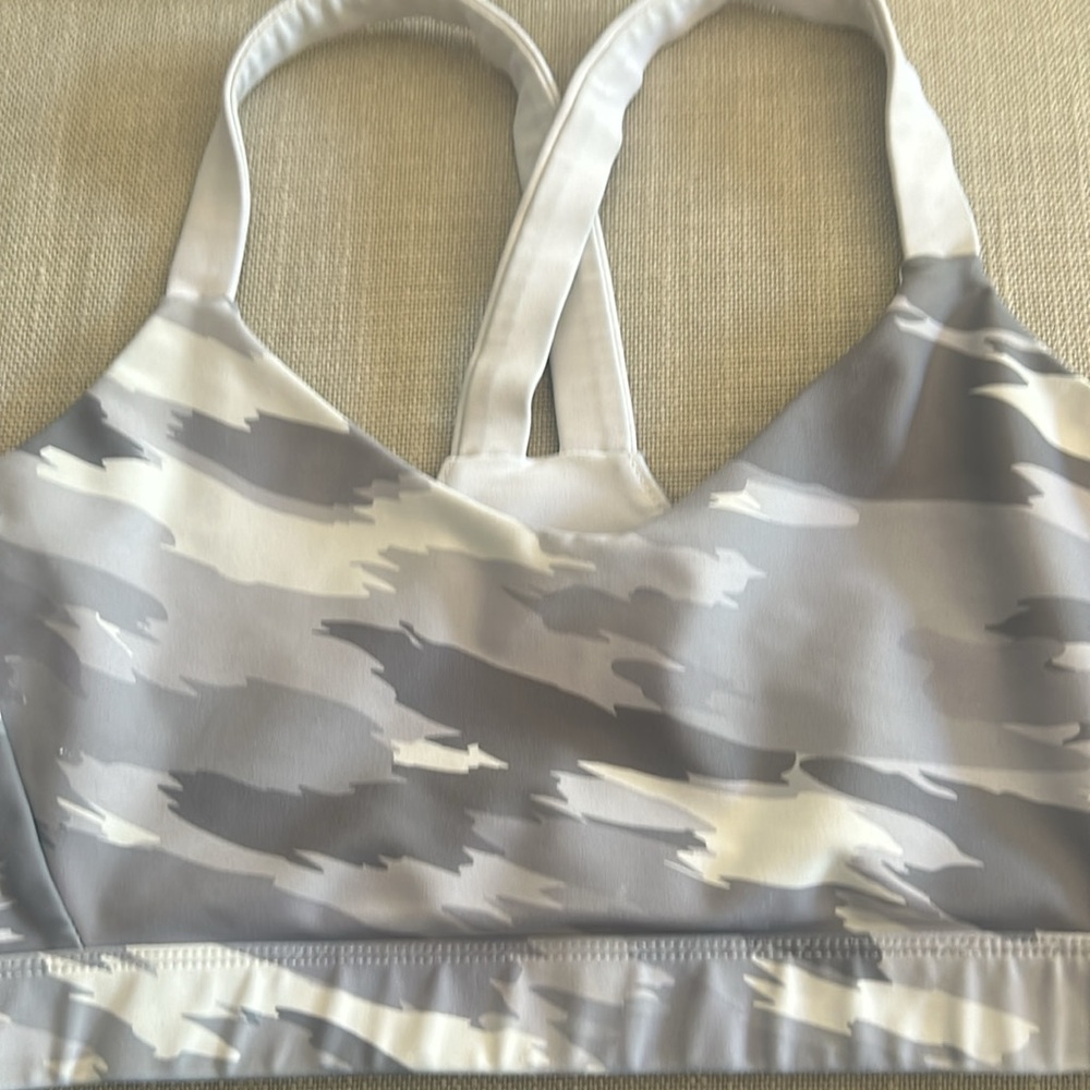grey camo soulcycle sports bra